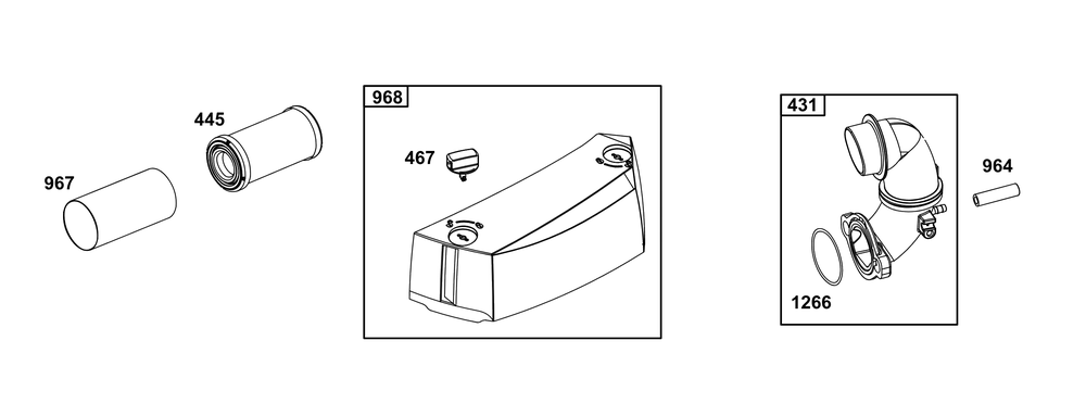 Air Cleaner Group Diagram and Parts List for 31S977-0012-B5 200000 - 399999 Briggs and Stratton Engine